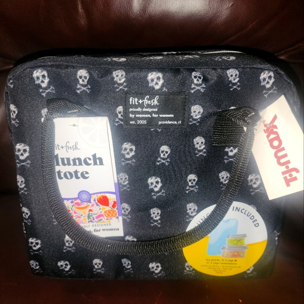 Black Skull Lunch Tote